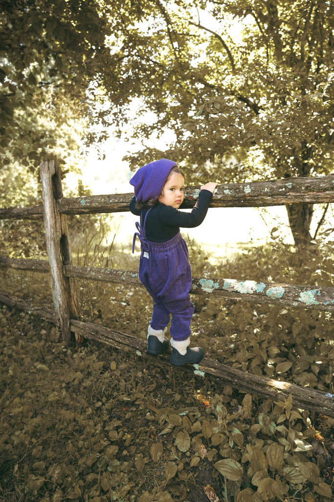 Calla Lili Baby Corduroy Romper - Purple
