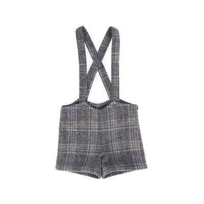 Le Bourdon Plaid Print Overall - Grey