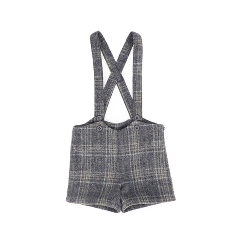 Le Bourdon Plaid Print Overall - Grey