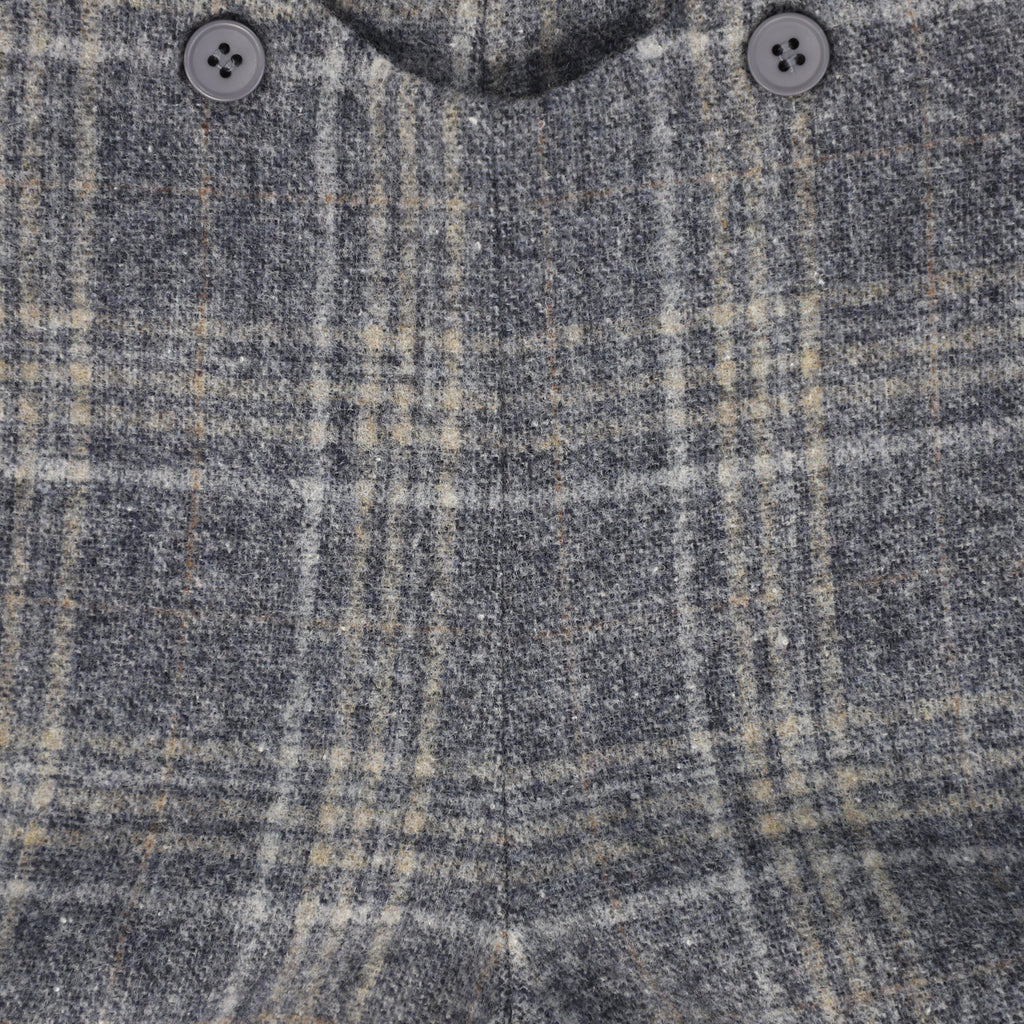 Le Bourdon Plaid Print Overall - Grey
