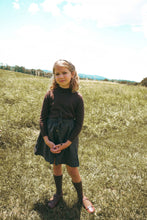 Load image into Gallery viewer, Calla Lili Girls Mockneck Embossed Sweater And Tweed Skirt With Drawstring - Grey/Brown