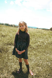 Calla Lili Girls Mockneck Embossed Sweater And Tweed Skirt With Drawstring - Grey/Brown