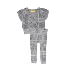 Load image into Gallery viewer, Le Bourdon Plaid Knit Vest Set - Grey