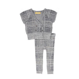 Le Bourdon Plaid Knit Vest Set - Grey