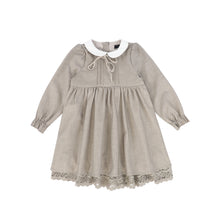 Load image into Gallery viewer, Bamboo Wool Collar Pleat Front Dress - Beige