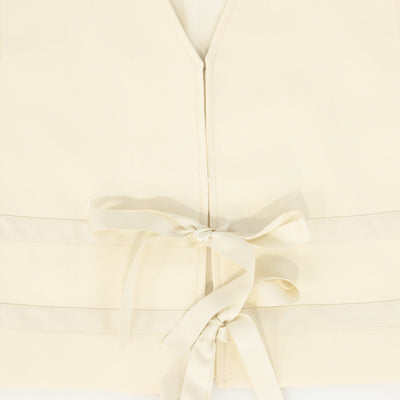 Valentina Bow Front Vest And Waisted A-Line Maxi Skirt Set - Cream
