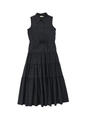 Valentina Rhinestone Collared Jumper - Black