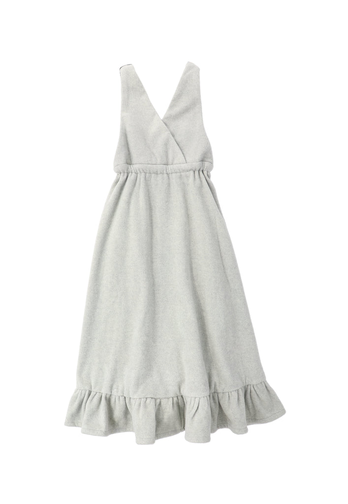 Valentina Wool Paneled Jumper And Ribbed Contrast Ruffle Trim Turtleneck Set - Grey