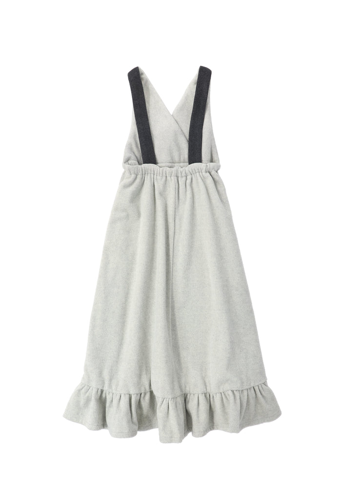 Valentina Wool Paneled Jumper And Ribbed Contrast Ruffle Trim Turtleneck Set - Grey