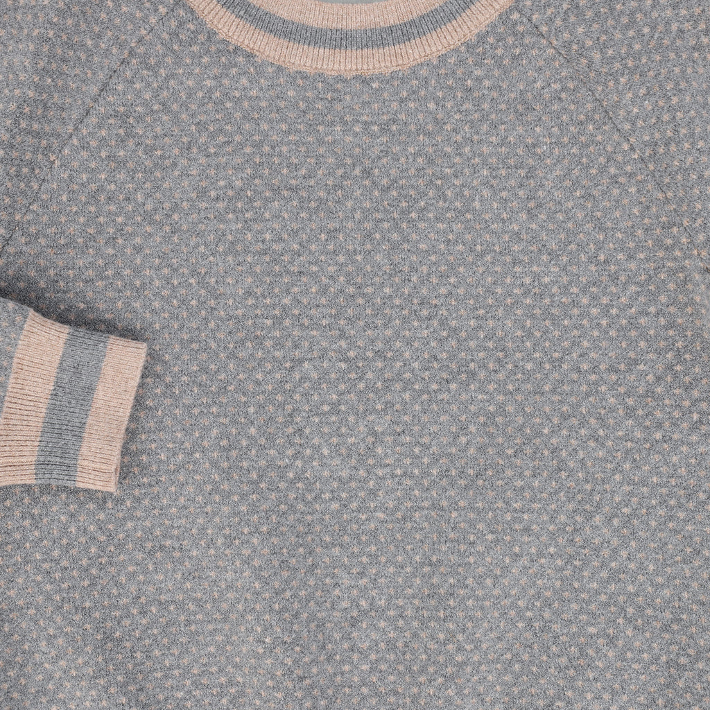 Bace Print Knit Sweater - Light Grey