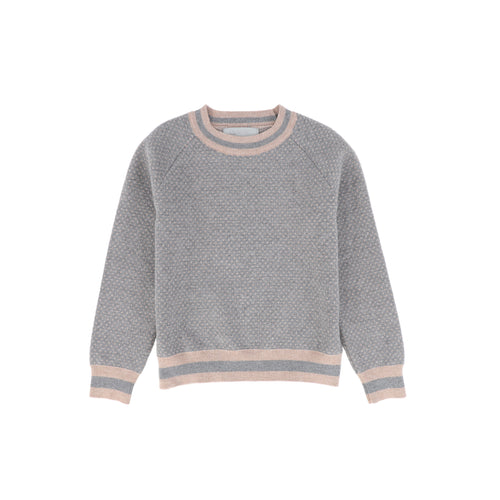 Bace Print Knit Sweater - Light Grey