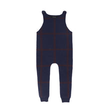 Load image into Gallery viewer, Bamboo Plaid Knit Overalls - Navy