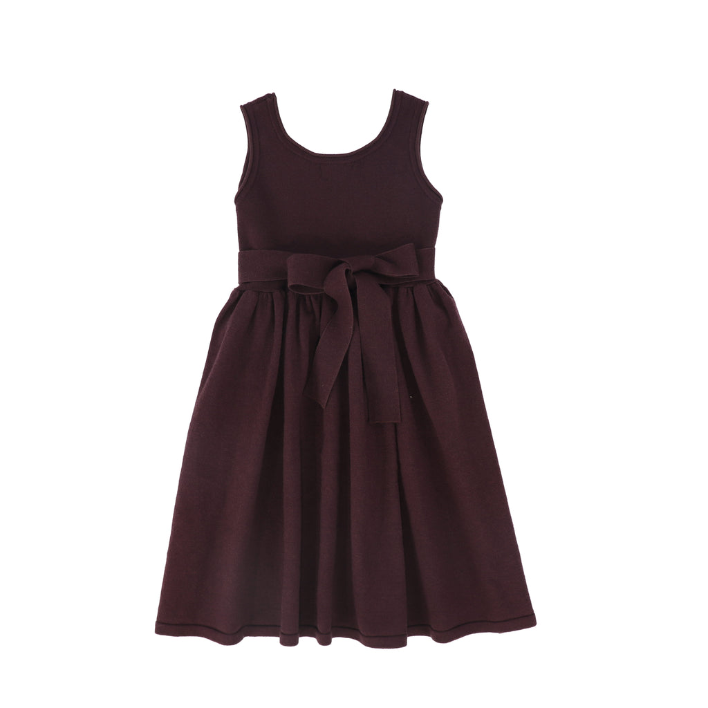 Bamboo Flare Knit Jumper And Collar Tissue Blouse Set - Burgundy/Lilac