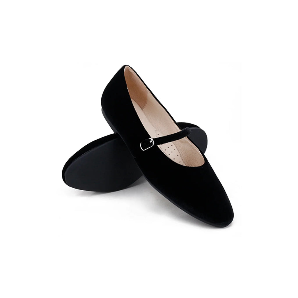 Camille Shoes Piper Teens - Black Velvet