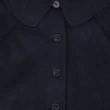 Load image into Gallery viewer, Bamboo Wool Collar Swing Coat - Navy