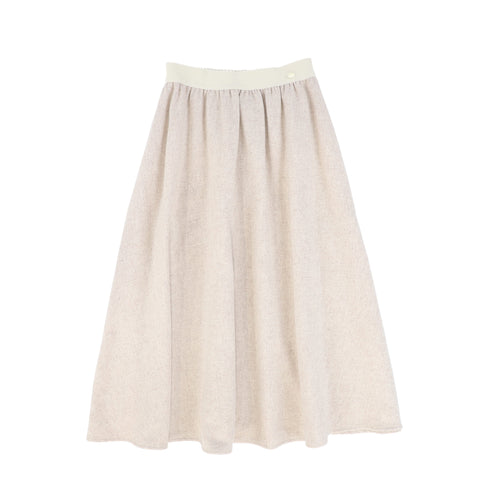 Bace Wool A-Line Midi Skirt - Oatmeal