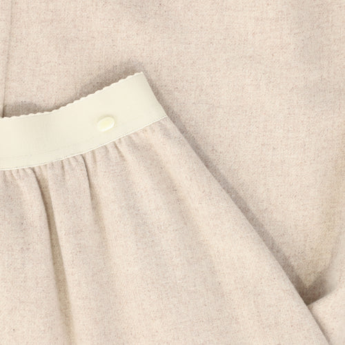 Bace Wool A-Line Midi Skirt - Oatmeal