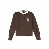 Bamboo Embroidered Doll Sweatshirt - Brown