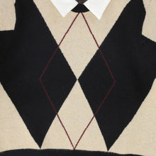 Load image into Gallery viewer, Bace Collared Argyle Sweater - Black