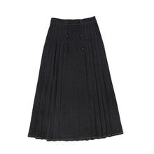 Load image into Gallery viewer, Bace Denim Pleat Button Maxi Skirt - Black Denim