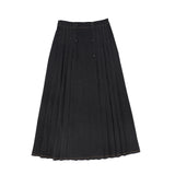 Bace Denim Pleat Button Maxi Skirt - Black Denim