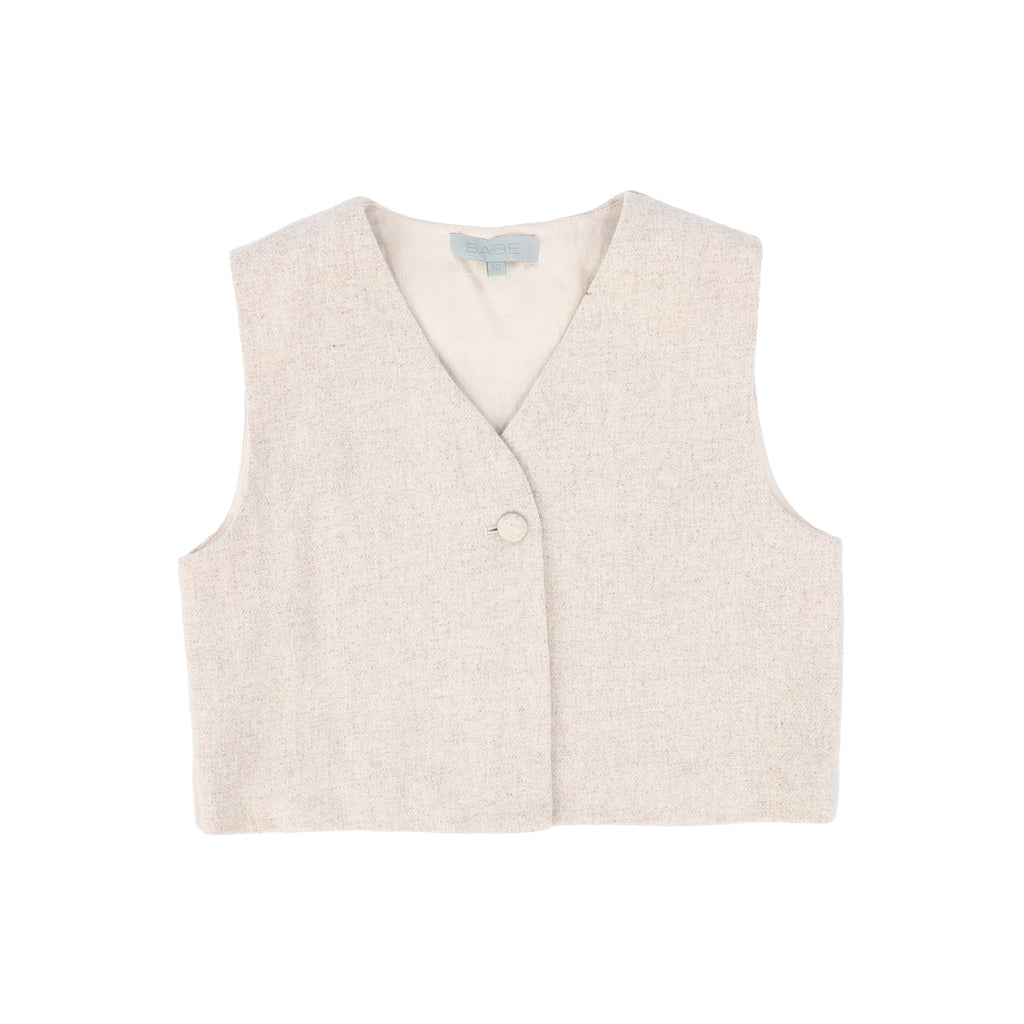 Bace Wool One Button Vest - Oatmeal