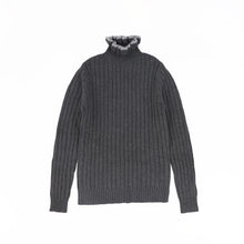 Load image into Gallery viewer, Valentina Wool Paneled Jumper And Ribbed Contrast Ruffle Trim Turtleneck Set - Grey