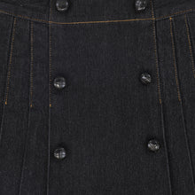 Load image into Gallery viewer, Bace Denim Pleated Button Skirt - Black Denim