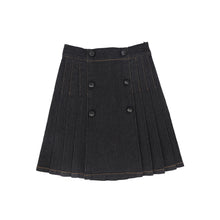 Load image into Gallery viewer, Bace Denim Pleated Button Skirt - Black Denim