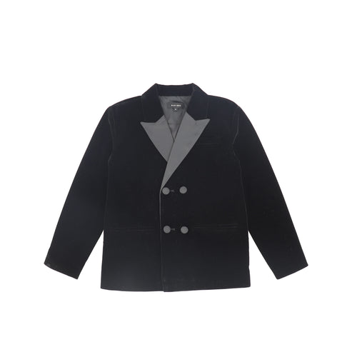 Bamboo Velvet Taffeta Blazer - Black