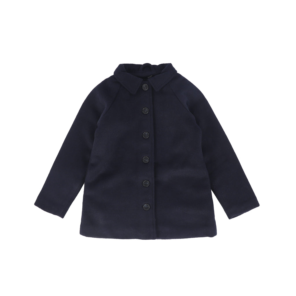 Bamboo Wool Raglan Coat - Navy