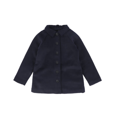 Bamboo Wool Raglan Coat - Navy
