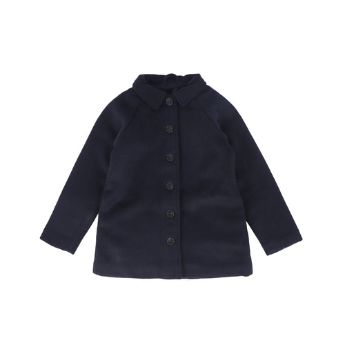 Bamboo Wool Raglan Coat - Navy