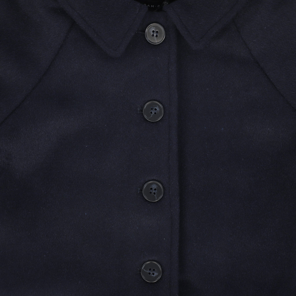 Bamboo Wool Raglan Coat - Navy