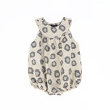 Bamboo Leopard Piped Romper - Beige