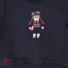 Load image into Gallery viewer, Bamboo Doll Embroidered Sweatshirt Set - Navy