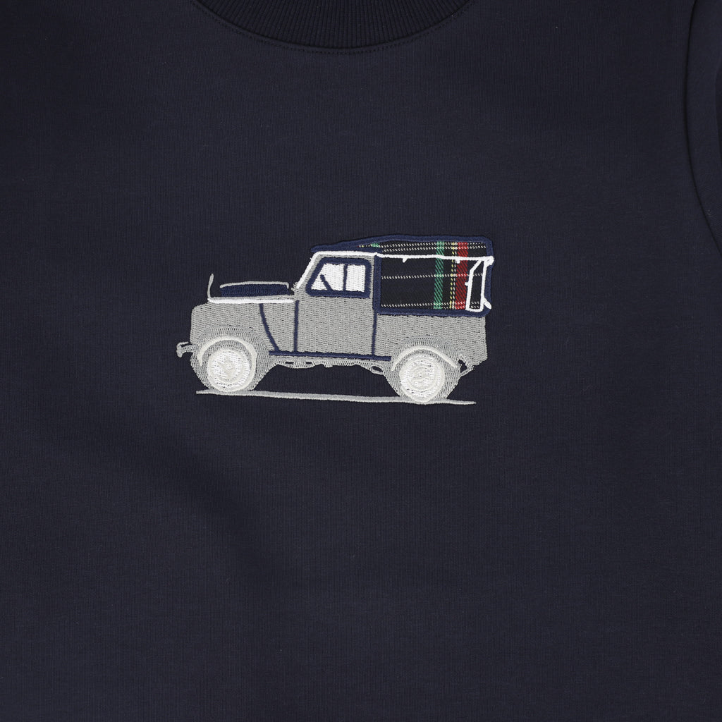Bamboo Truck Embroidered Sweatshirt - Navy
