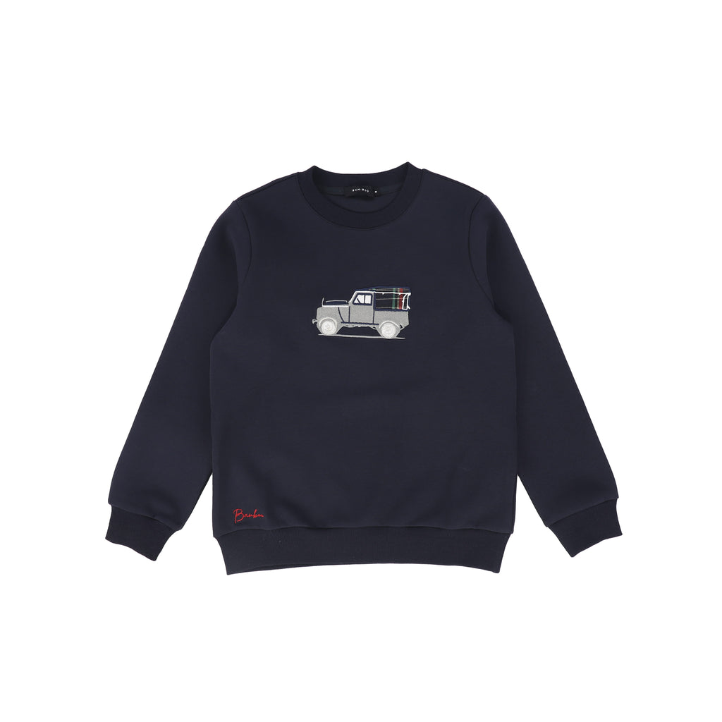 Bamboo Truck Embroidered Sweatshirt - Navy
