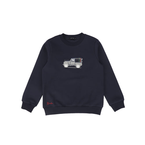 Bamboo Truck Embroidered Sweatshirt - Navy