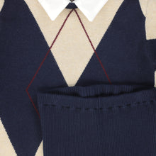 Load image into Gallery viewer, Bace Collared Argyle Sweater Set - Navy