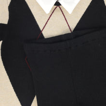 Load image into Gallery viewer, Bace Collared Argyle Sweater Set - Black