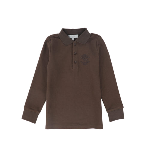 Bace Embroidered Logo Polo - Brown