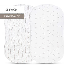 Load image into Gallery viewer, Ely's &amp; Co. Bassinet Sheet Forest Grey Leaves