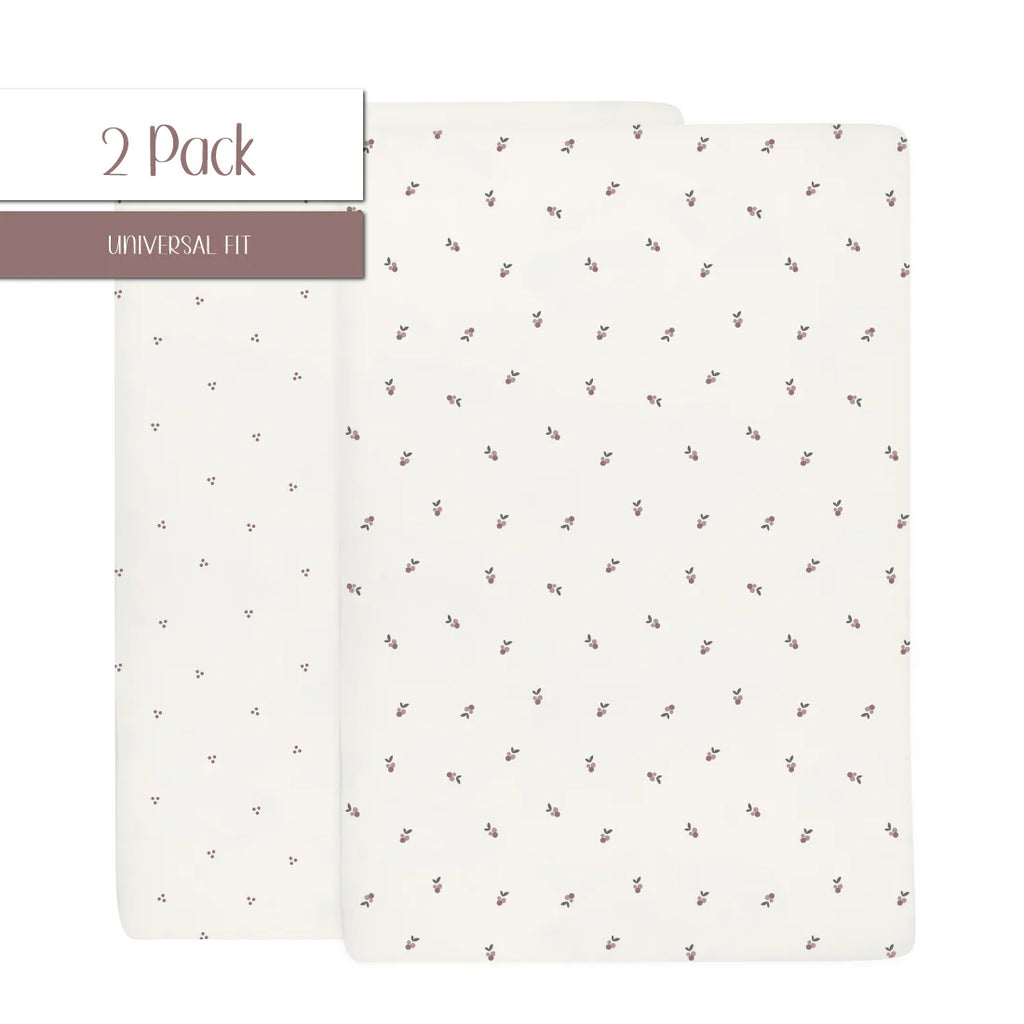 Ely's & Co Waterproof Pack N Play I Portable Crib Sheet Set - Lavender Berry