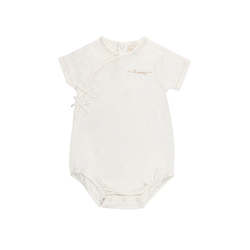 Ely's & Co Organic Amore Pointelle Collection Romper - Ivory/Rose Gold