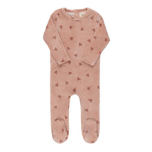 Load image into Gallery viewer, Ely's &amp; Co Velour Leaf Pattern Collection Footie - Pink