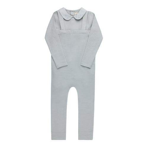 Ely's & Co Embroidered Collar Collection Two Piece Overall Set - Blue