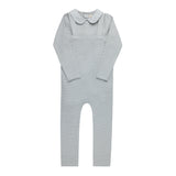 Ely's & Co Embroidered Collar Collection Two Piece Overall Set - Blue