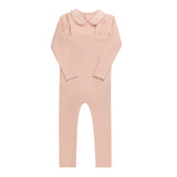 Ely's & Co Embroidered Collar Collection Two Piece Overall Set - Pink