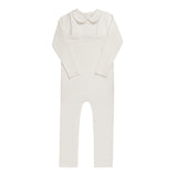 Ely's & Co Embroidered Collar Collection Two Piece Overall Set - Ivory Boys